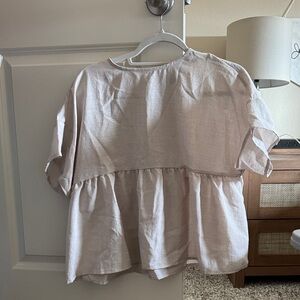 SHEIN Light Beige Ruffle Blouse